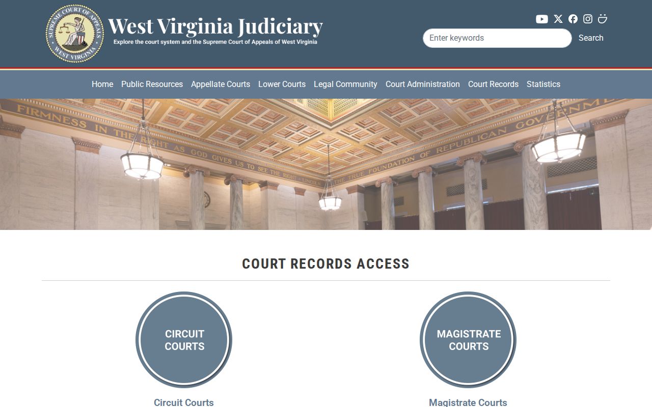 West Virginia court record access page used to verify Logan County release authority