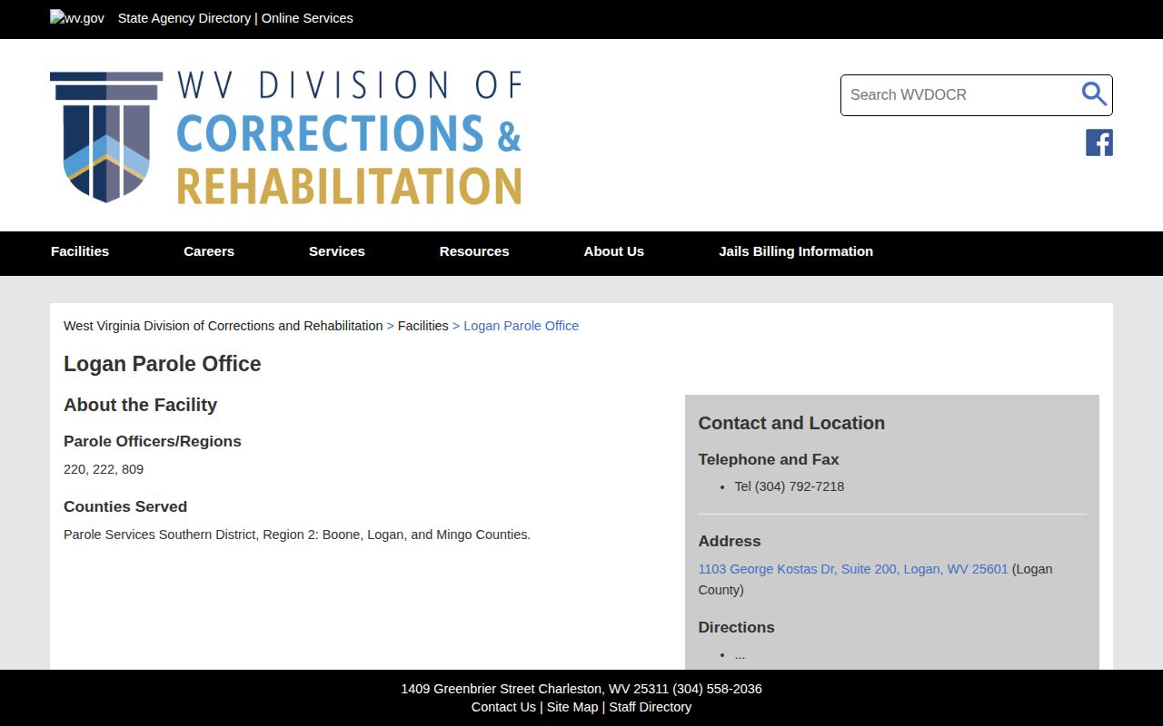 Logan County parole and probation office record