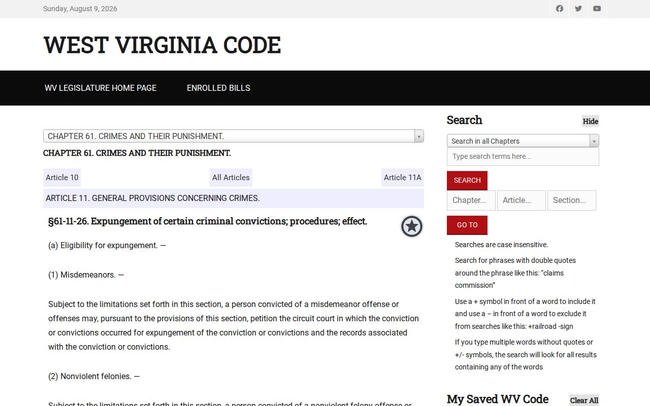West Virginia expungement law affecting Logan County released mugshots